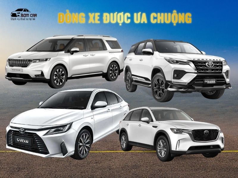 Dòng xe được ưa chuộng khi thuê xe Tết
